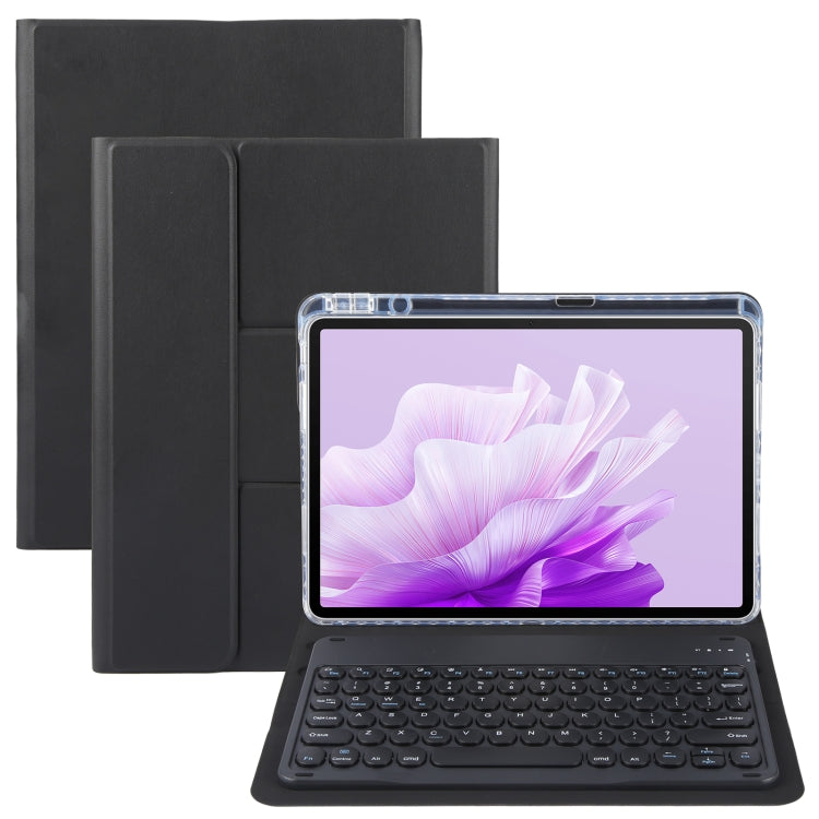 For Huawei MatePad Air 11.5 Round Button Bluetooth Keyboard Rotatable Holder Leather Case(Black) - Huawei Keyboard by buy2fix | Online Shopping UK | buy2fix