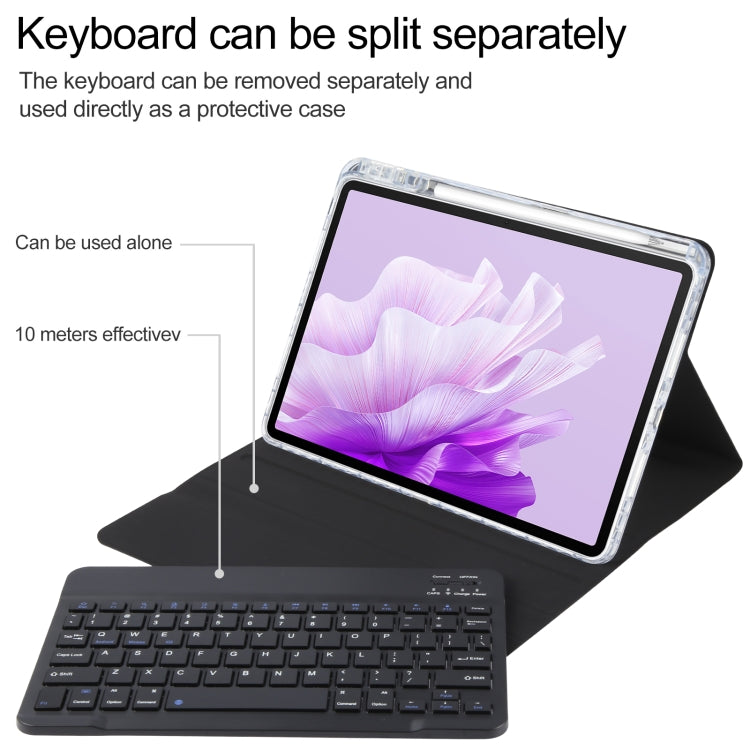 For Huawei MatePad Air 11.5 Square Button Bluetooth Keyboard Rotatable Holder Leather Case(Black) - Huawei Keyboard by buy2fix | Online Shopping UK | buy2fix