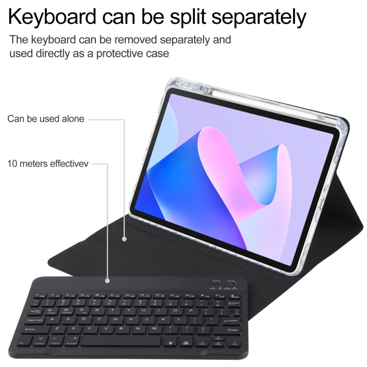 For Huawei MatePad 11 2023 / 2021 Square Button Backlight Bluetooth Keyboard Rotatable Holder Leather Case(Black) - Huawei Keyboard by buy2fix | Online Shopping UK | buy2fix