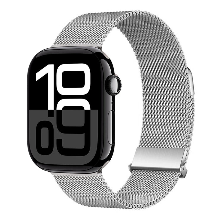 For Apple Watch Series 10 46mm ZGA Milanese Magnetic Metal Watch Band(Silver) - Watch Bands by ZGA | Online Shopping UK | buy2fix