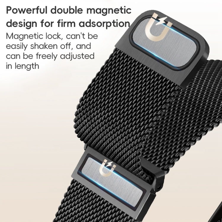 For Apple Watch Series 6 44mm ZGA Milanese Magnetic Metal Watch Band(Black) - Watch Bands by ZGA | Online Shopping UK | buy2fix