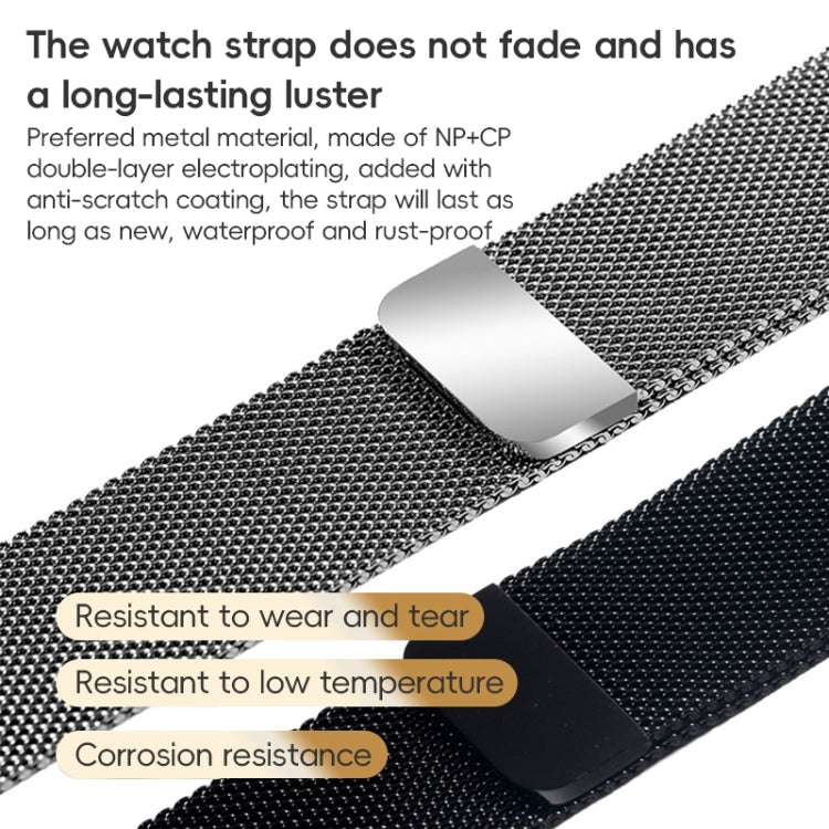 For Apple Watch Series 9 45mm ZGA Milanese Magnetic Metal Watch Band(Black) - Watch Bands by ZGA | Online Shopping UK | buy2fix