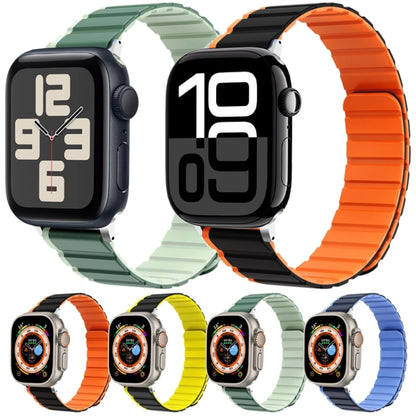 For Apple Watch Series 10 42mm ZGA Two Color Magnetic Silicone Watch Band(Grey+Yellow) - Watch Bands by ZGA | Online Shopping UK | buy2fix