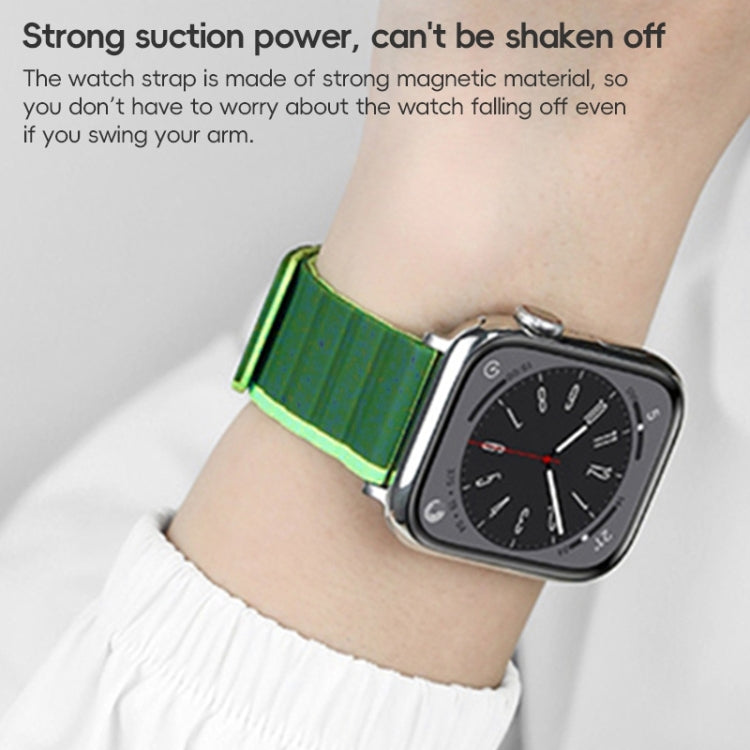 For Apple Watch Series 2 42mm ZGA Two Color Magnetic Silicone Watch Band(Dark Green+Light Green) - Watch Bands by ZGA | Online Shopping UK | buy2fix