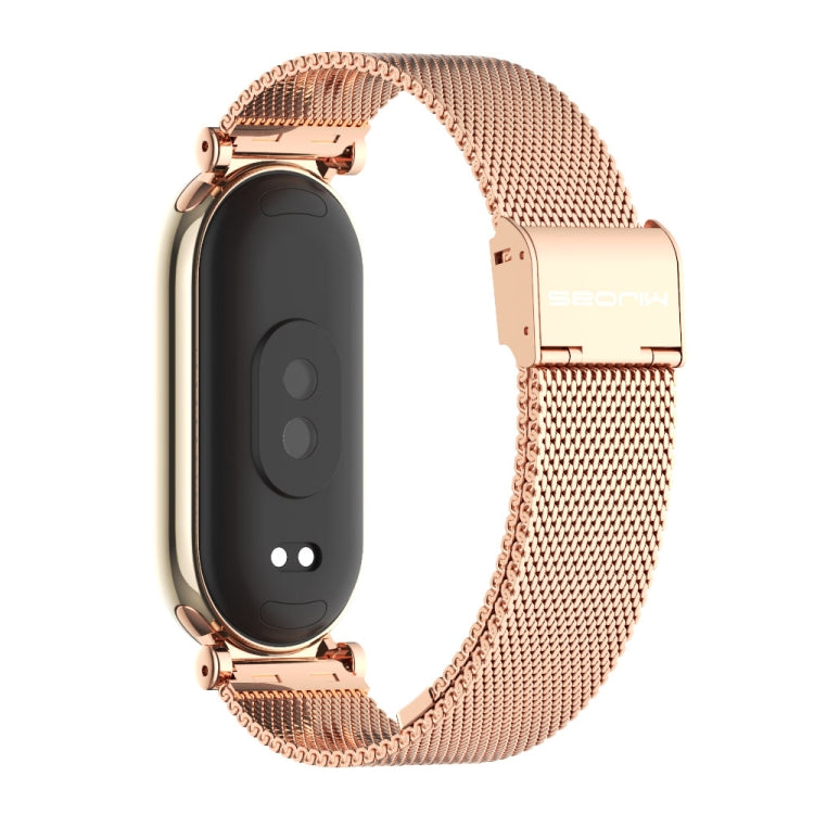 For Xiaomi Mi Band 8 / 9 / 9 NFC Mijobs GT4 Milan Buckle Metal Watch Band(Rose Gold) - Watch Bands by MIJOBS | Online Shopping UK | buy2fix