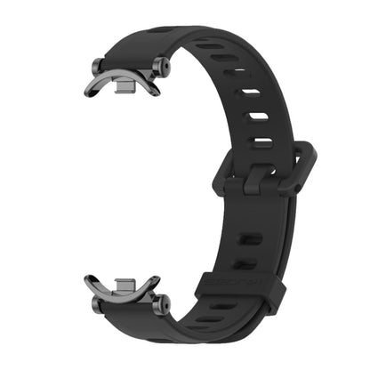 For Xiaomi Mi Band 8 Mijobs GT4 Flat Hole Silicone Watch Band(Black) - Watch Bands by MIJOBS | Online Shopping UK | buy2fix