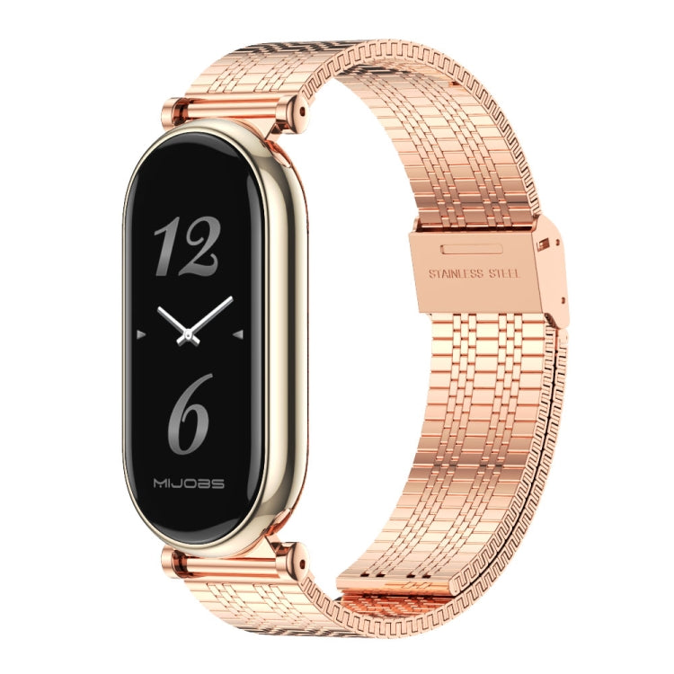 For Xiaomi Mi Band 8 / 9 / 9 NFC Mijobs GT4 Metal Watch Band(Rose Gold) - Watch Bands by MIJOBS | Online Shopping UK | buy2fix