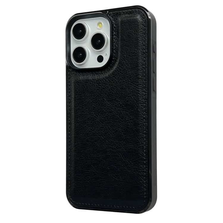 For iPhone 16 Pro Cowhide Texture Back Cover Phone Case(Black) - iPhone 16 Pro Cases by buy2fix | Online Shopping UK | buy2fix