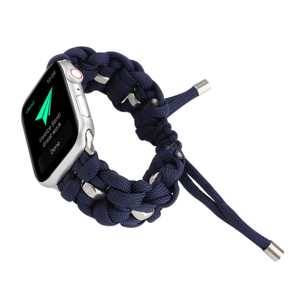 For Apple Watch Ultra 49mm Screw Nut Braided Paracord Watch Band(Blue) - Watch Bands by buy2fix | Online Shopping UK | buy2fix