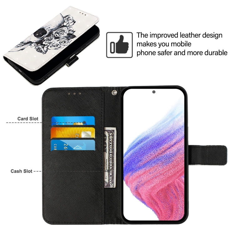 For OnePlus 12 5G Global 3D Painting Horizontal Flip Leather Phone Case(Skull) - OnePlus Cases by buy2fix | Online Shopping UK | buy2fix