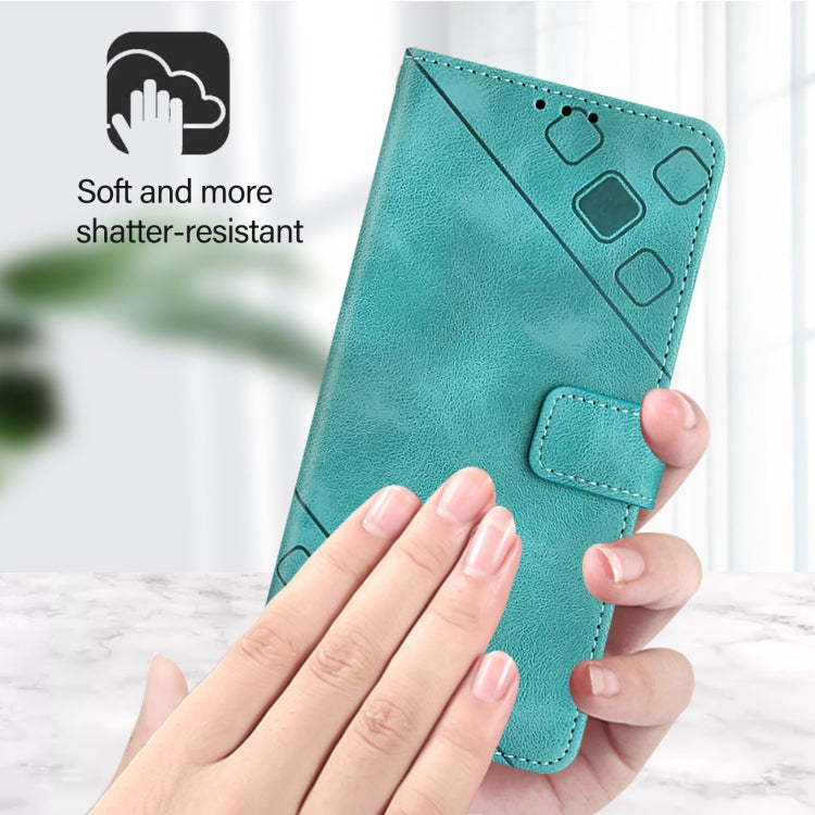 For OnePlus 12 5G Global Skin-feel Embossed Leather Phone Case(Green) - OnePlus Cases by buy2fix | Online Shopping UK | buy2fix