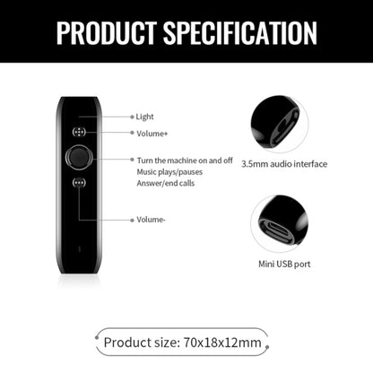 JNN L3 Bluetooth 4.2 Audio Receiver MP3 Player, Memory:8GB(Black) - Audio Receiver Transmitter by JNN | Online Shopping UK | buy2fix