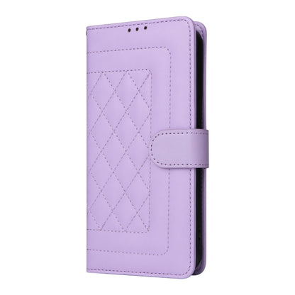 For iPhone 16 Pro Max Diamond Lattice Leather Flip Phone Case(Light Purple) - iPhone 16 Pro Max Cases by buy2fix | Online Shopping UK | buy2fix