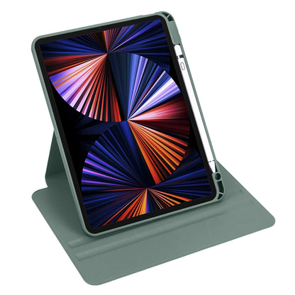 For iPad Air 11 2024 Acrylic 360 Degree Rotation Holder Leather Tablet Case(Pine Green) - iPad Air 11 2024 Cases by buy2fix | Online Shopping UK | buy2fix