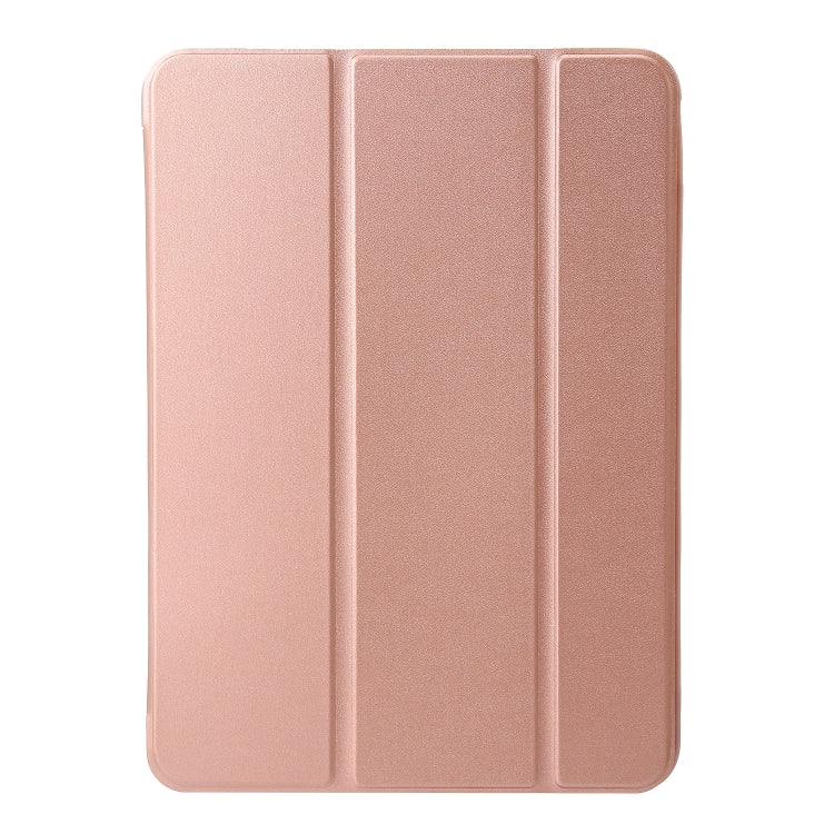 For iPad Pro 11 2024 Three-fold Holder Flip Tablet Leather Case(Rose Gold) - iPad Pro 11 2024 Cases by buy2fix | Online Shopping UK | buy2fix