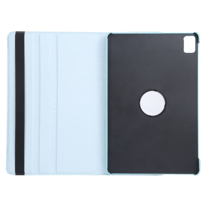 For iPad Pro 13 2024 360 Degree Rotation Litchi Texture Leather Tablet Case with Holder(Sky Blue) - iPad Pro 13 2024 Cases by buy2fix | Online Shopping UK | buy2fix