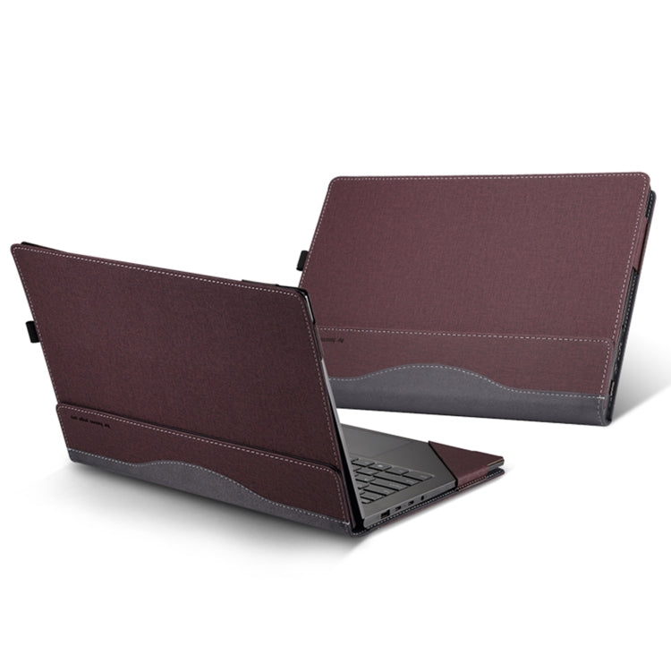 For HP Pavilion Book Pro 16 16 inch 16-ab Leather Laptop Shockproof Protective Case(Wine Red) - 15.6 - 17 inch by buy2fix | Online Shopping UK | buy2fix