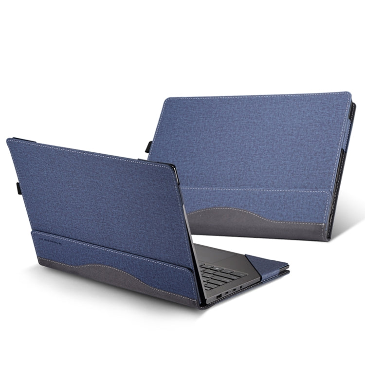 For HP Envy X360 15 inch 15-eu / 15-ew Leather Laptop Shockproof Protective Case(Dark Blue) - 15 inch by buy2fix | Online Shopping UK | buy2fix