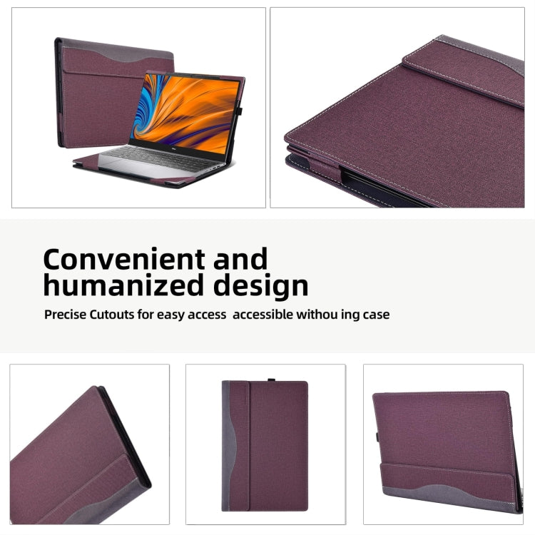 For HP Envy X360 13 inch 13-bf / 13t-bf Leather Laptop Shockproof Protective Case(Wine Red) - 13.3 inch by buy2fix | Online Shopping UK | buy2fix