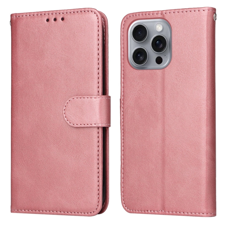 For iPhone 16 Pro Max Classic Calf Texture Flip Leather Phone Case(Rose Gold) - iPhone 16 Pro Max Cases by buy2fix | Online Shopping UK | buy2fix