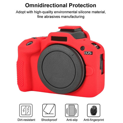 For Canon EOS R100 Litchi Texture Soft Silicone Protective Case(Red) - Protective Case by buy2fix | Online Shopping UK | buy2fix