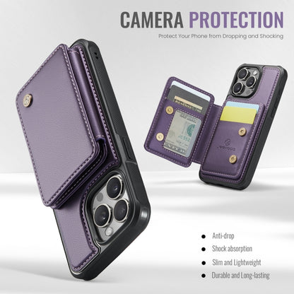 For iPhone 15 Pro Max JEEHOOD J05 Business Magnetic Style RFID Leather Phone Case(Purple) - iPhone 15 Pro Max Cases by JEEHOOD | Online Shopping UK | buy2fix