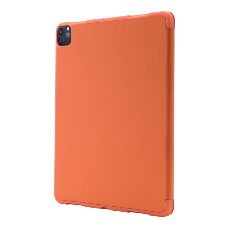 For iPad Air 11 2024 Skin Feel Tri-fold Leather Tablet Case with Pen Slot(Orange) - iPad Air 11 2024 Cases by buy2fix | Online Shopping UK | buy2fix