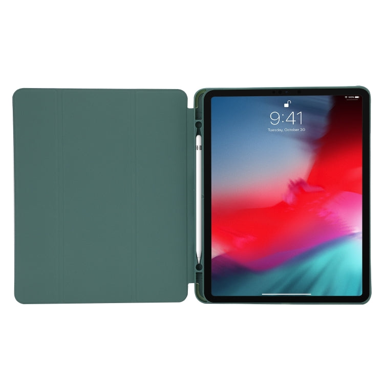 For iPad Air 13 2024 Skin Feel Tri-fold Leather Tablet Case with Pen Slot(Light Blue) - iPad Air 13 2024 Cases by buy2fix | Online Shopping UK | buy2fix