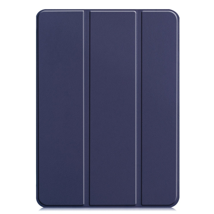 For iPad Pro 13 2024 Custer Pure Color 3-Fold Holder Smart Leather Tablet Case(Dark Blue) - iPad Pro 13 2024 Cases by buy2fix | Online Shopping UK | buy2fix