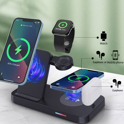 For Huawei Watch Series 3 in 1 15W Fold Wireless Charger Stand(Black) - Multifunction Charger by buy2fix | Online Shopping UK | buy2fix