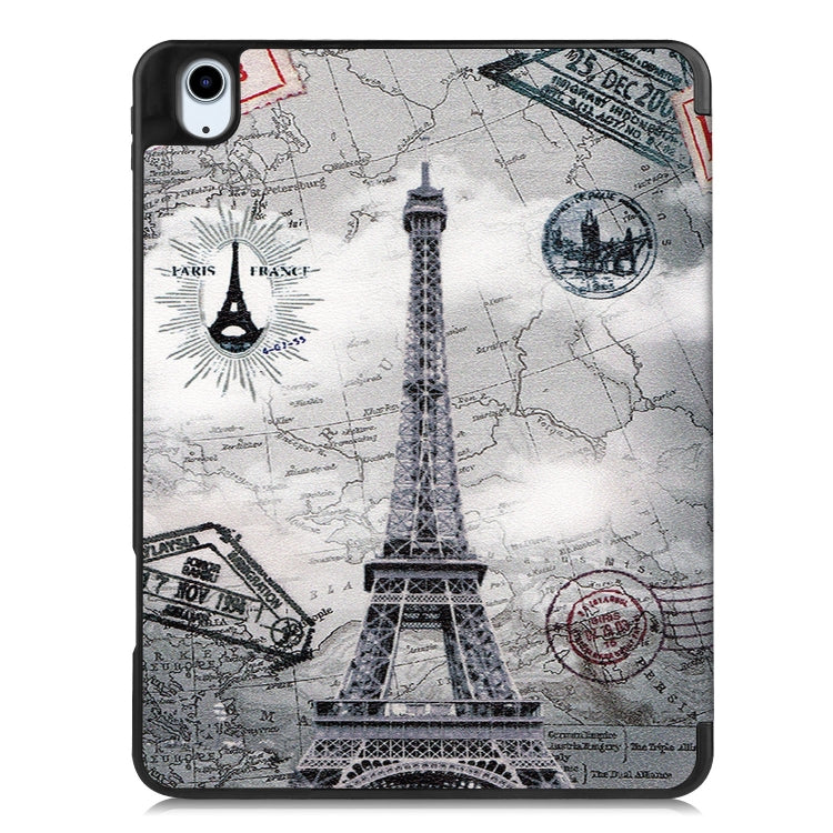 For iPad Air 11 2024 Custer Painted 3-Fold Holder Smart Leather Tablet Case(Eiffel Tower) - iPad Air 11 2024 Cases by buy2fix | Online Shopping UK | buy2fix