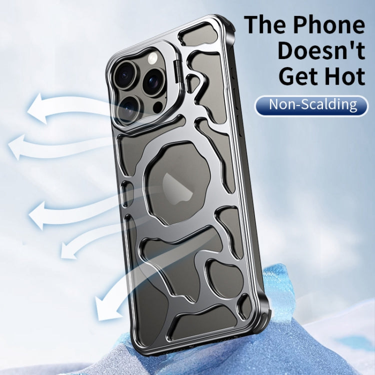 For iPhone 13 Pro Auspicious Cloud Series MagSafe Metal Phone Case with Bracket(Silver) - iPhone 13 Pro Cases by buy2fix | Online Shopping UK | buy2fix