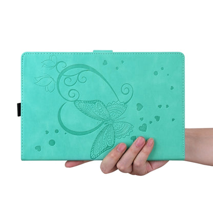 For iPad Pro 11 2024 Love Butterfly Embossed Leather Tablet Case(Mint Green) - iPad Pro 11 2024 Cases by buy2fix | Online Shopping UK | buy2fix