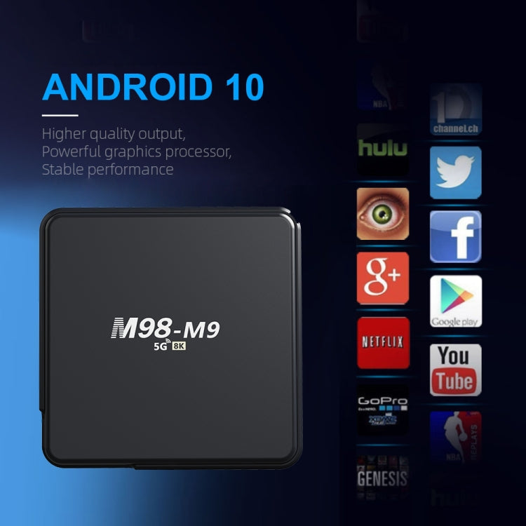 M98-M9 Quad-core ARM Cortex-A53 WiFi Bluetooth 4K HD Android TV Box, RAM:2GB+8GB(UK Plug) - Allwinner H3 by buy2fix | Online Shopping UK | buy2fix