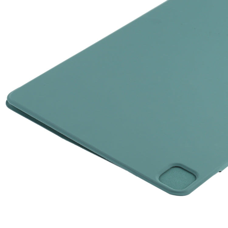 For iPad Pro 13 2024 Double-sided Clip Fixed Buckle Magnetic PU Leather Smart Tablet Case(Green) - iPad Pro 13 2024 Cases by buy2fix | Online Shopping UK | buy2fix