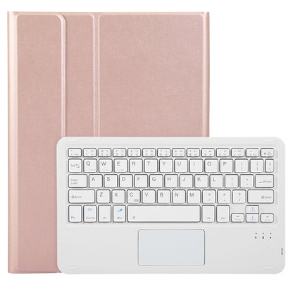 For iPad Pro 11 2024 A13B-A Lambskin Texture Bluetooth Touch Square Keyboard Leather Tablet Case with Pen Slot(Rose Gold) - For iPad Pro by buy2fix | Online Shopping UK | buy2fix