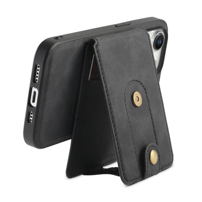 For iPhone 12 Pro Max Denior D14 NK Retro Pattern MagSafe Magnetic Card Holder Leather Phone Case(Black) - iPhone 12 Pro Max Cases by Denior | Online Shopping UK | buy2fix