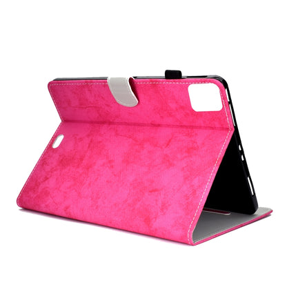 For iPad Pro 11 2024 Marble Style Cloth Texture Smart Leather Tablet Case(Rose Red) - iPad Pro 11 2024 Cases by buy2fix | Online Shopping UK | buy2fix