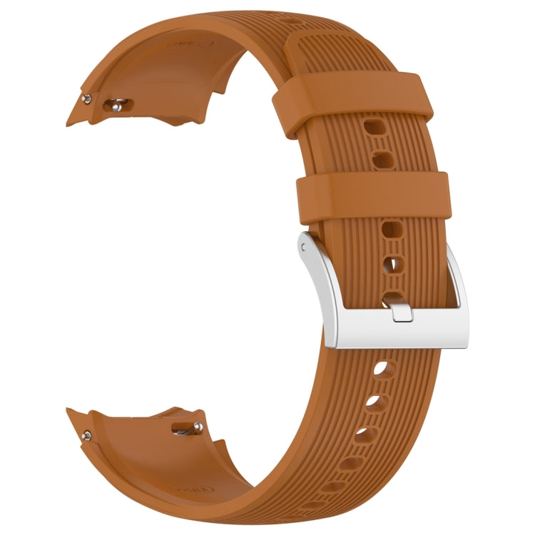 For OPPO Watch X / OnePlus Watch 2 Vertical Texture Silicone Watch Band(Brown) - Watch Bands by buy2fix | Online Shopping UK | buy2fix