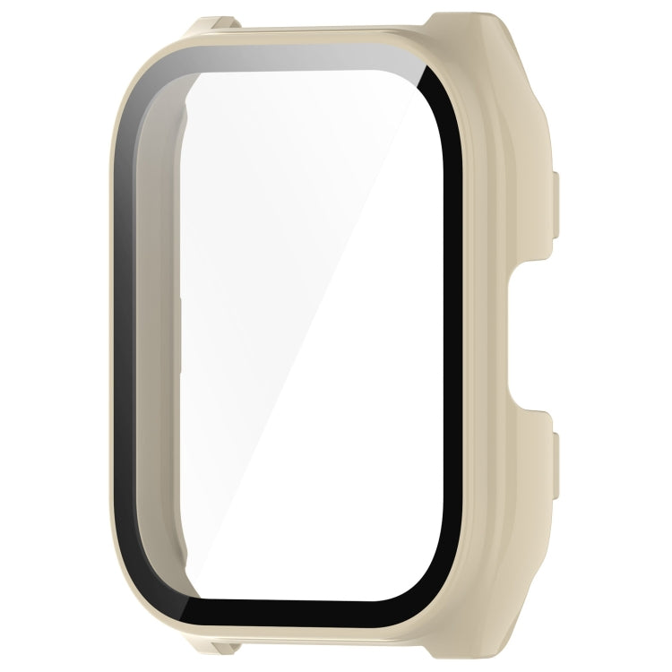 For Xiaomi HayLou Smart Watch 2 Pro PC + Tempered Film Integrated Watch Protective Case(Ivory White) - Watch Cases by buy2fix | Online Shopping UK | buy2fix