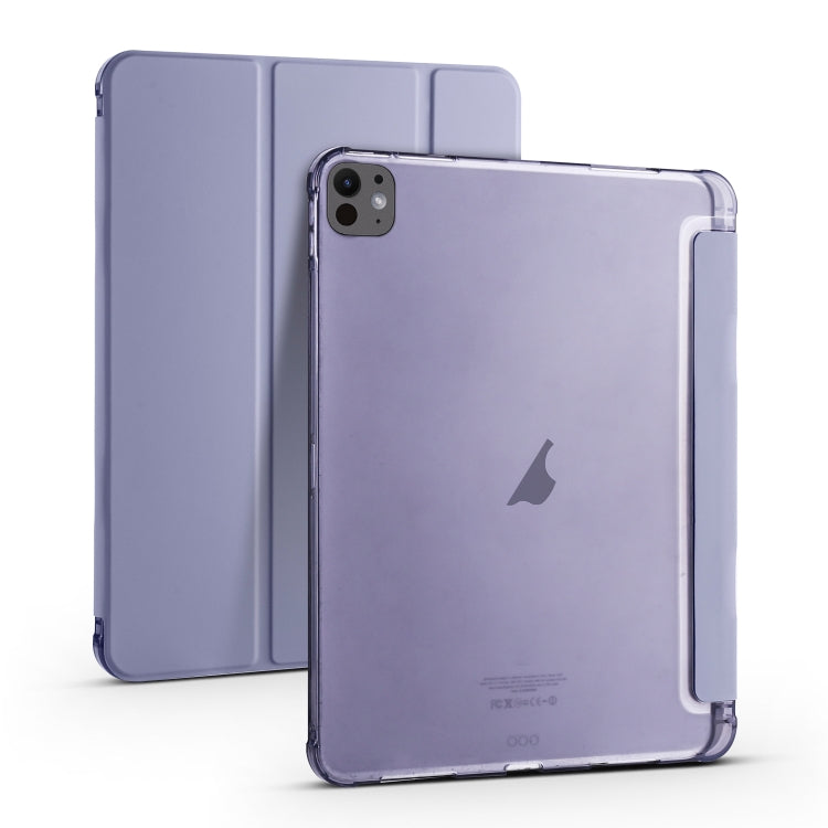 For iPad Pro 11 2024 3-fold TPU Leather Smart Tablet Case with Pen Slot(Lavender Purple) - iPad Pro 11 2024 Cases by buy2fix | Online Shopping UK | buy2fix