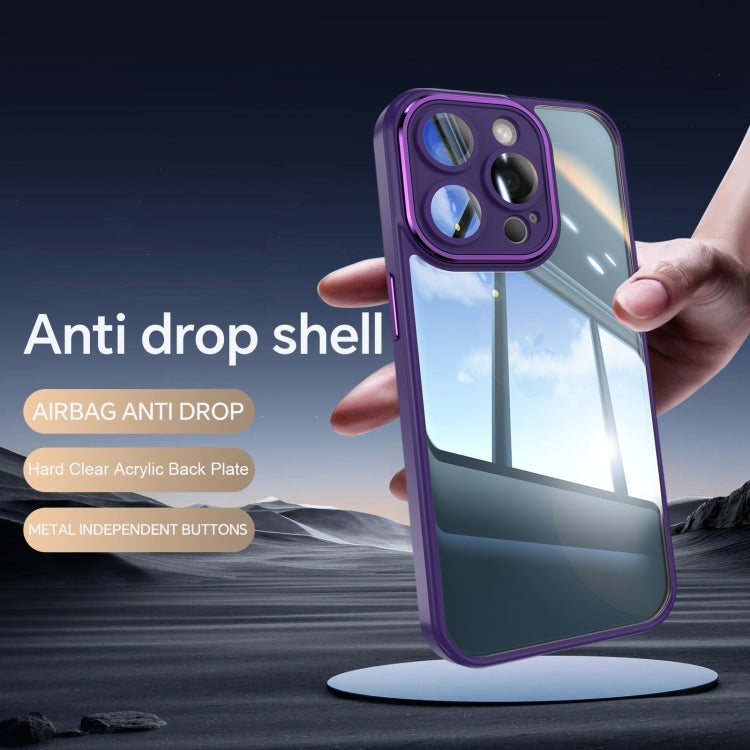 For iPhone 16 Plus Acrylic Hybrid TPU Armor Shockproof Phone Case(Purple) - iPhone 16 Plus Cases by buy2fix | Online Shopping UK | buy2fix