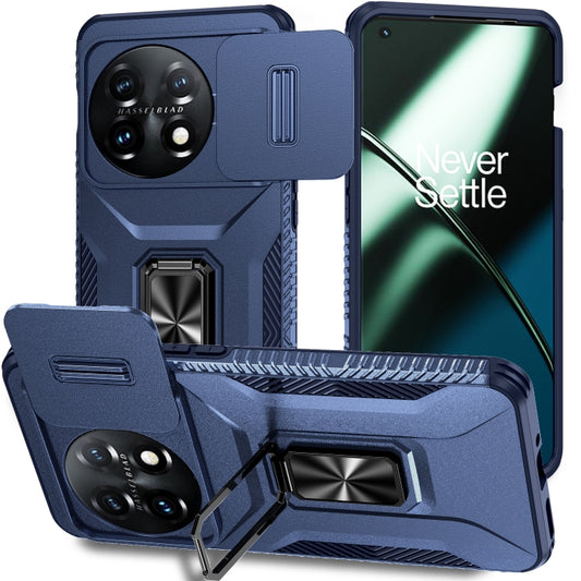 For OnePlus 11 5G Sliding Camshield Holder Phone Case(Blue) - OnePlus Cases by buy2fix | Online Shopping UK | buy2fix