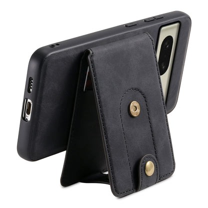 For Google Pixel 8 Denior D14 NK Retro Pattern MagSafe Magnetic Card Holder Leather Phone Case(Black) - Google Cases by Denior | Online Shopping UK | buy2fix
