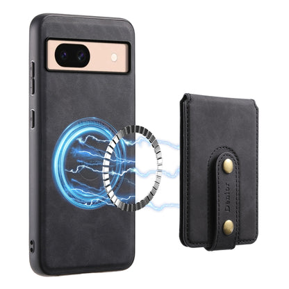 For Google Pixel 8a Denior D14 NK Retro Pattern MagSafe Magnetic Card Holder Leather Phone Case(Black) - Google Cases by Denior | Online Shopping UK | buy2fix