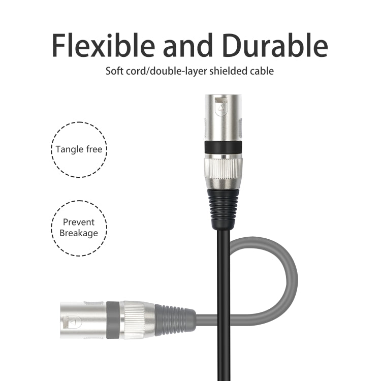 TC145BK55 6.35mm 1/4 TRS Male to XLR 3pin Male Microphone Cable, Length:3m(Black) - Microphone Audio Cable & Connector by buy2fix | Online Shopping UK | buy2fix