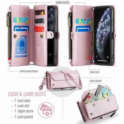 For iPhone 11 Pro Max CaseMe C36 Card Slots Zipper Wallet RFID Anti-theft Leather Phone Case(Pink) - iPhone 11 Pro Max Cases by CaseMe | Online Shopping UK | buy2fix