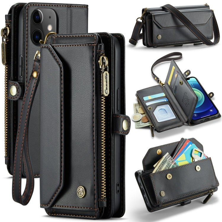 For iPhone 12 mini CaseMe C36 Card Slots Zipper Wallet RFID Anti-theft Leather Phone Case(Black) - iPhone 12 mini Cases by CaseMe | Online Shopping UK | buy2fix