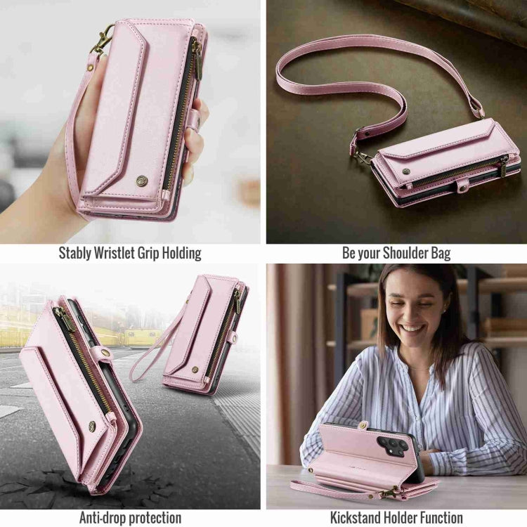 For Samsung Galaxy A32 5G CaseMe C36 Card Slots Zipper Wallet RFID Anti-theft Leather Phone Case(Pink) - Galaxy Phone Cases by CaseMe | Online Shopping UK | buy2fix