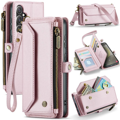 For Samsung Galaxy S24+ 5G CaseMe C36 Card Slots Zipper Wallet RFID Anti-theft Leather Phone Case(Pink) - Galaxy S24+ 5G Cases by CaseMe | Online Shopping UK | buy2fix